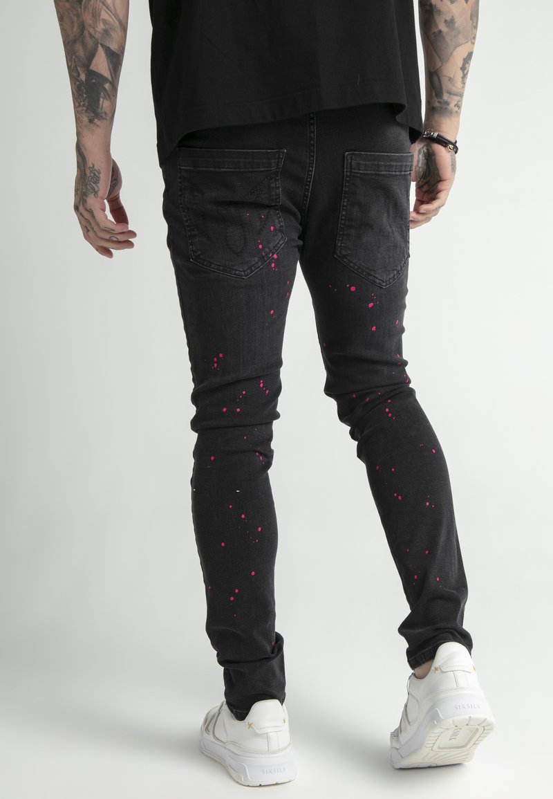 Patchwork Paint Splatter Jeans Black