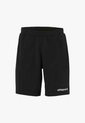 Pantaloni sportivi neri realizzati in tessuto leggero. Vita elastica con un logo bianco del marchio sul lato destro in basso. Trama liscia.