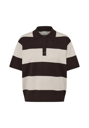 ICHI, IHLULS POLO SS - Polo - wide stripe chocolate torte