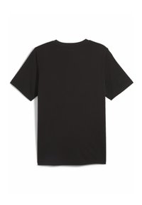 Camiseta de manga corta negra, hecha de algodón suave. Presenta un cuello redondo clásico y un dobladillo recto, sin patrones ni adornos.