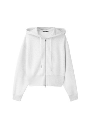 Stradivarius, ZIP-UP HOODED SWEATSHIRT - Sweat zippé - light grey