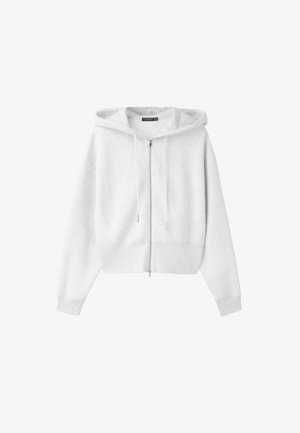 Stradivarius, ZIP-UP HOODED SWEATSHIRT - Sweat zippé - light grey