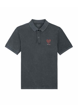 Mira Paris SWEET HEART EMBROIDERY UNISEX VINTAGE - Poloshirt - black