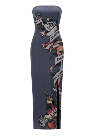 Ed Hardy, DEATH BEFORE DISHONOR BANDEAU - Vestido ligero - charcoal