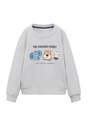 WITH EMBROIDERED ANIMALS - Sweater - grey