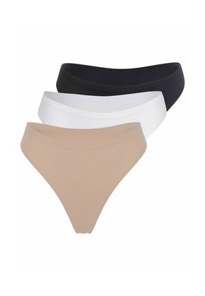3 PACK - String - schwarz/weiß/braun