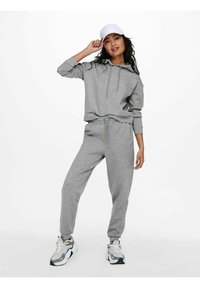ONLY Play ONPLOUNGE LIFE HOOD NOOS - Mikina s kapucí - light grey melange
