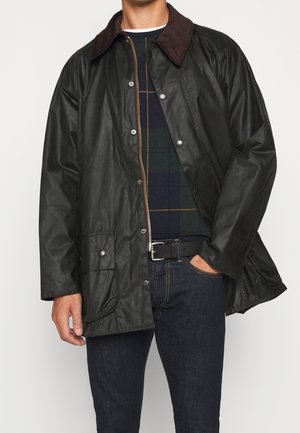 Halflange jas - mottled dark grey