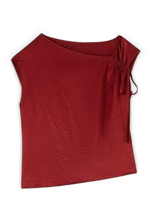 Motivi, TOP CON SCOLLO ASIMMETRICO DRAPPEGGIATO - Top - bordeaux