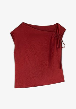 Motivi, TOP CON SCOLLO ASIMMETRICO DRAPPEGGIATO - Top - bordeaux