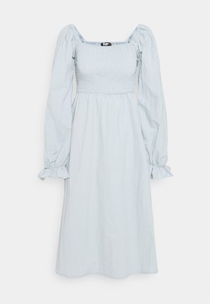 SHIRRED MILKMAID PUFF SLEEVE DRESS - Vestito estivo - baby blue