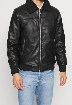 Imitatieleren jas - black