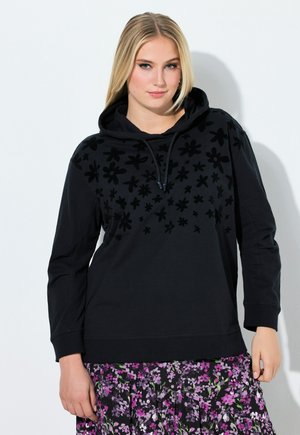 FLOCKED FLORAL  - Kapuzenpullover - black