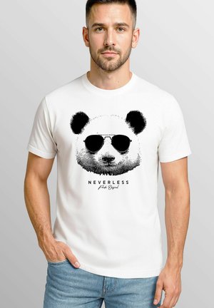 PANDA MIT SONNENBRILLE LUSTIGE TIERMOTIVE  - Print T-shirt - weiß