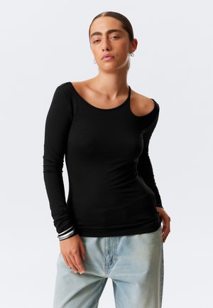 Tops ar garām piedurknēm - black
