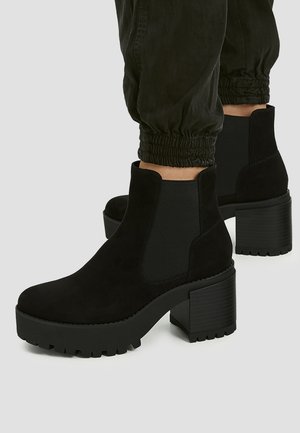 High heeled ankle boots - black