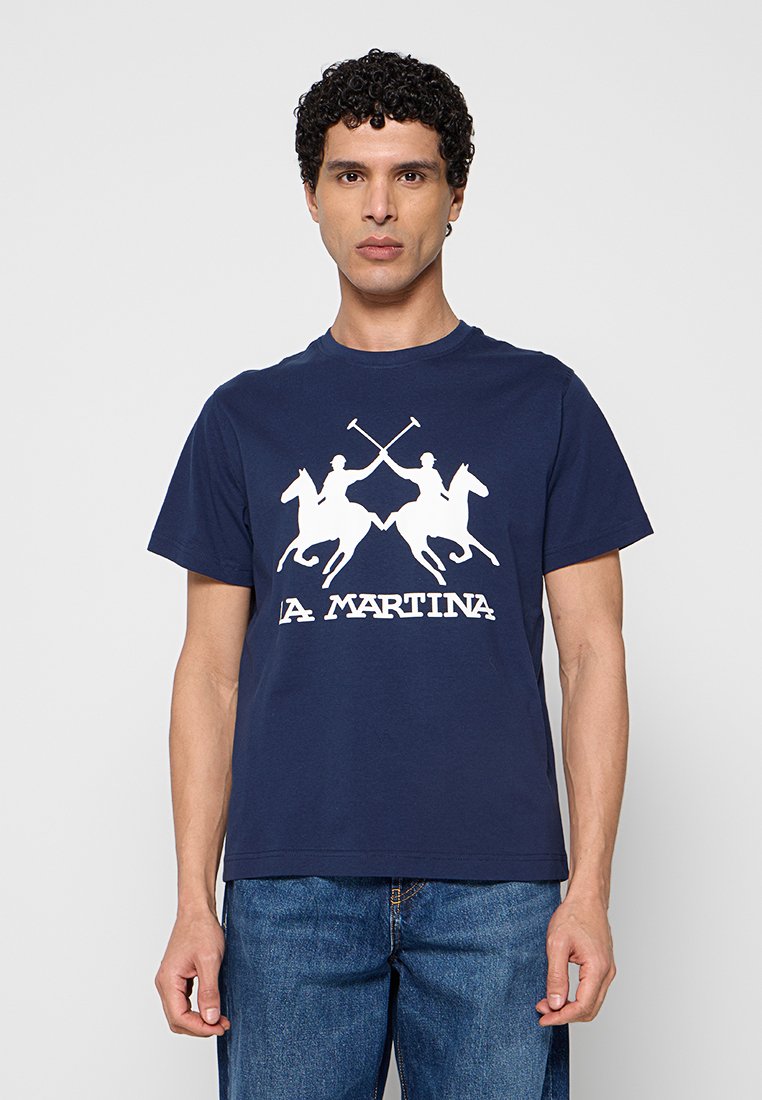 LA MARTINA T-shirt print donkerblauw
