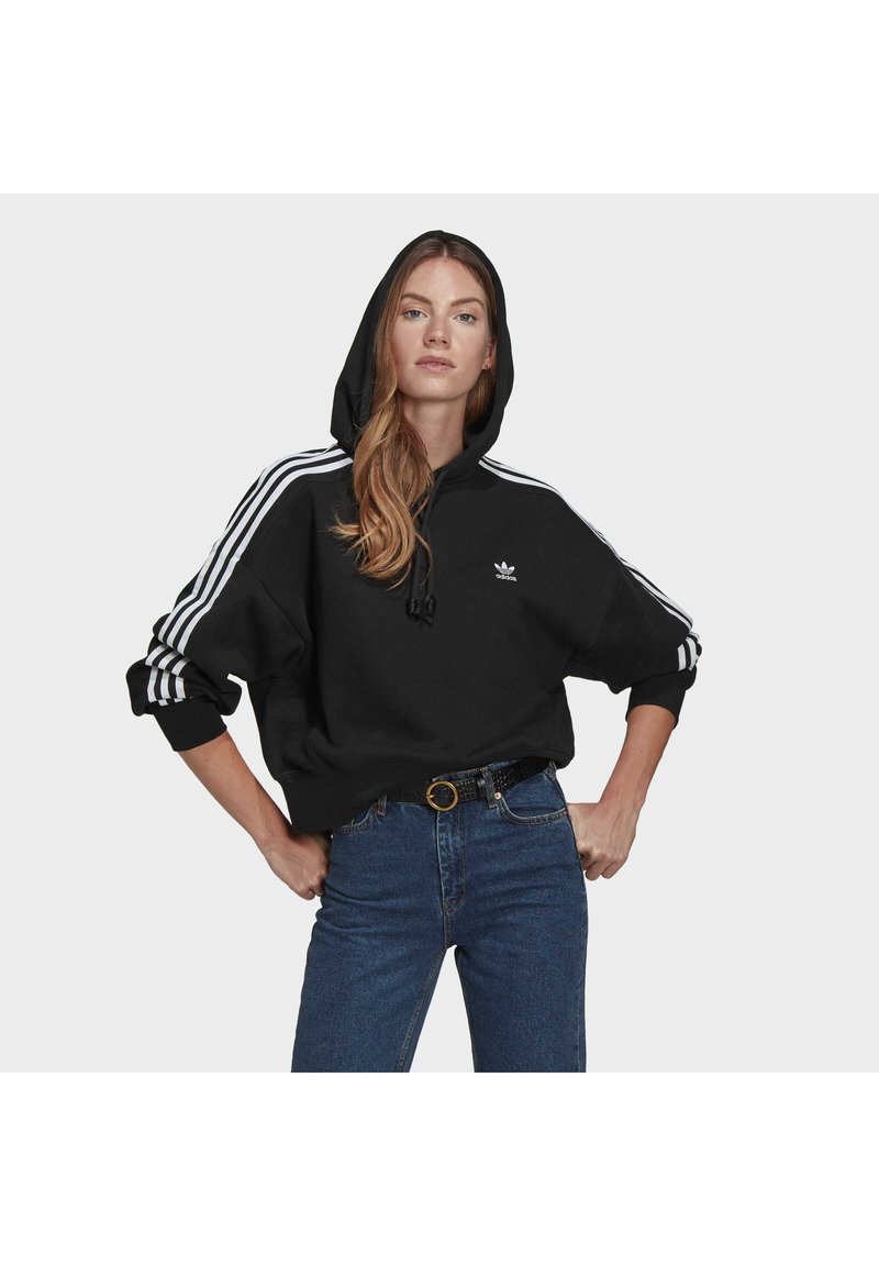 adidas Originals ORIGINALS ADICOLOR SWEATSHIRT HOODIE LOOSE - Sweat ?� capuche - black/noir 