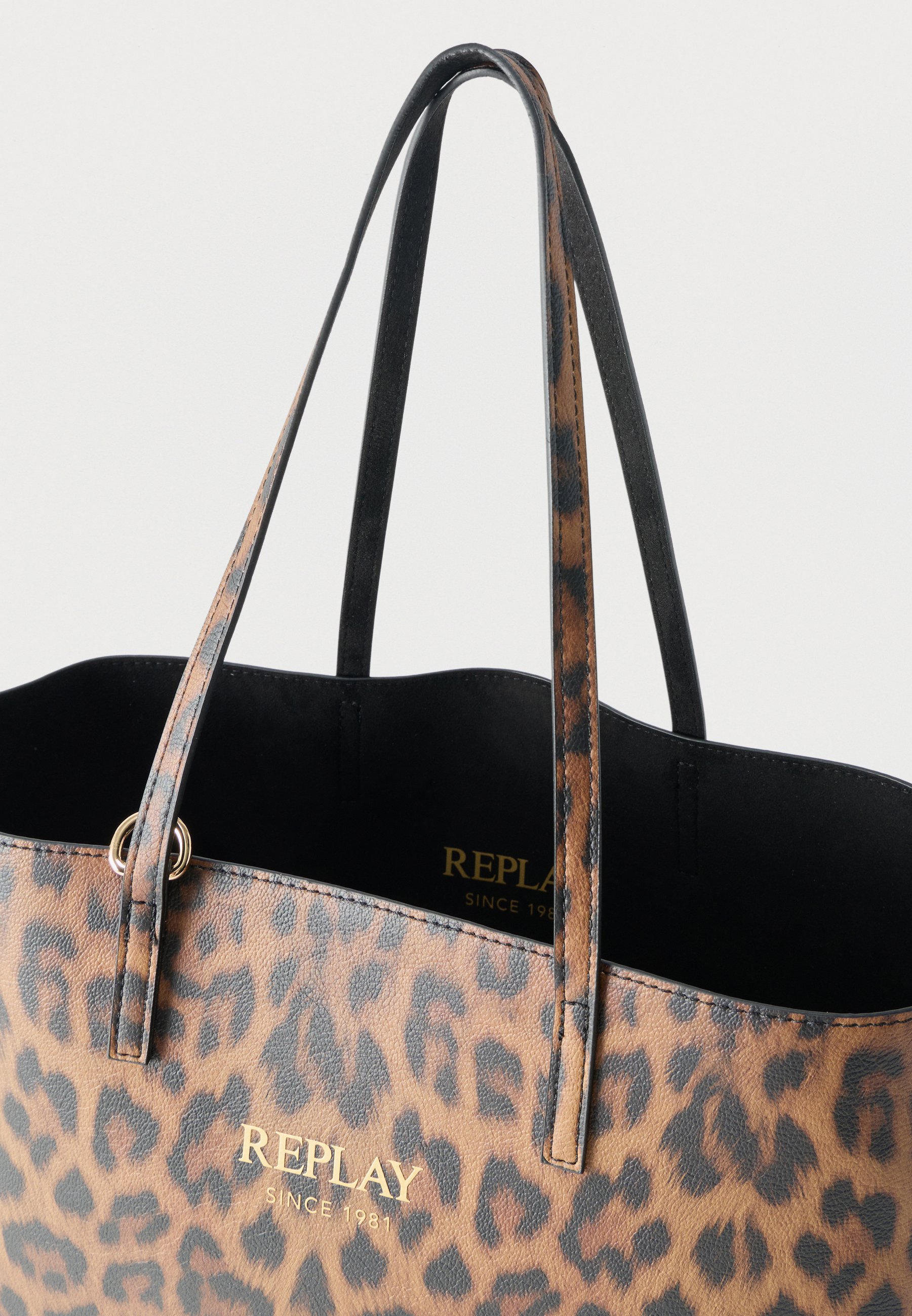 Replay LEOPARD TOTE BAG SET - Tote bag - black/brown - Zalando.ie