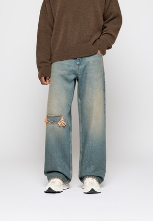 KNEE CUT - Loose Jeans - used brown