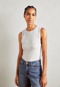 Marc O'Polo LONG ROUND NECK - Topper - chalky grey melange