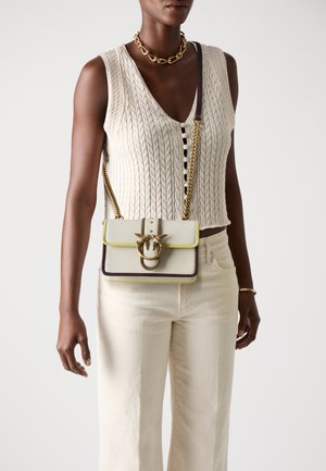 LOVE ONE MINI - Cross body bag - white/white antique gold-coloured