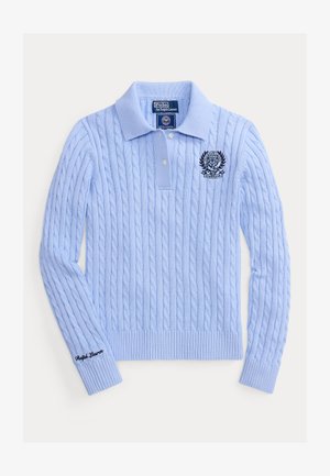 Polo Ralph Lauren, WIMBLEDON COTTON POLO-COLLAR SWEATER - Pullover - office blue