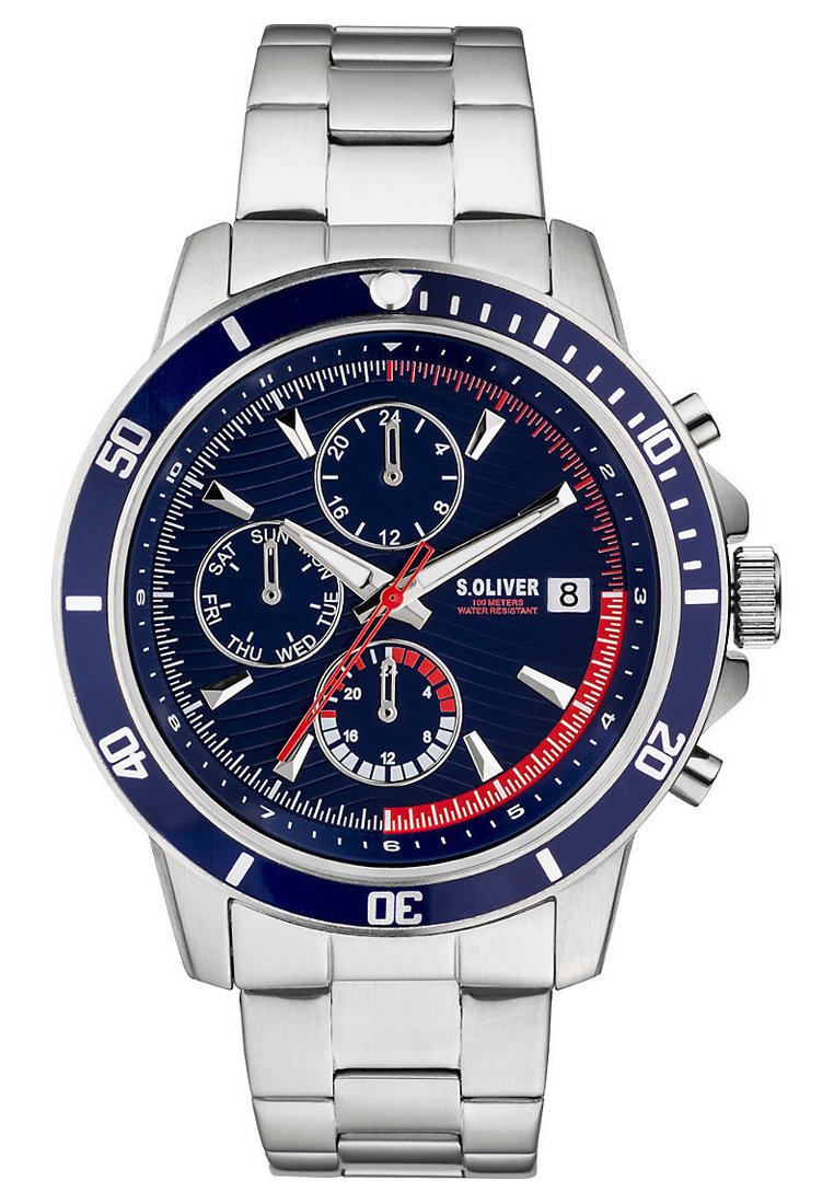 Herren Analoguhren | s.Oliver Chronograph silver/blue/silberfarben - FS26115 Herren Analoguhren | s.Oliver Chronograph silver/blue/silberfarben - FS26115