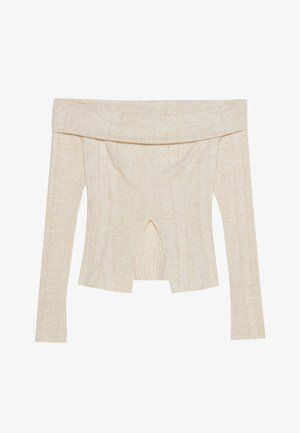 Even&Odd, Langærmet T-shirt - mottled beige