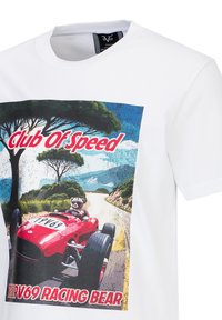 19V69 Italia RAFAEL RACING 3 - Print T-shirt - white - Zalando