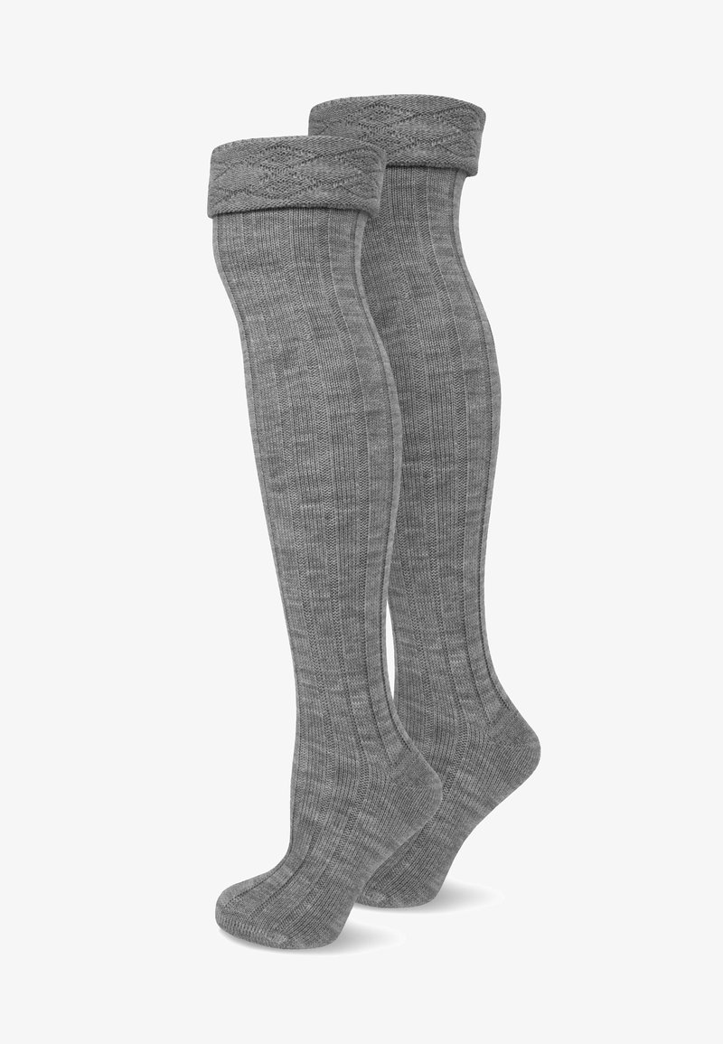 Normani OVER KNEE CUFFED 2 PACK - Overkneestrümpfe - grau