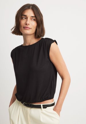 DRAPED - Print T-shirt - black