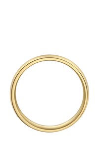 Gold-colored ring with a smooth, polished surface. Features two concentric circles with a uniform width and a shiny finish.