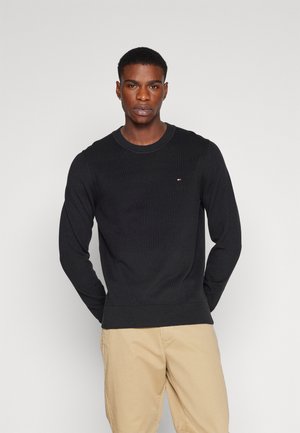 Tommy Hilfiger CHAIN RIDGE C NECK - Strickpullover - black