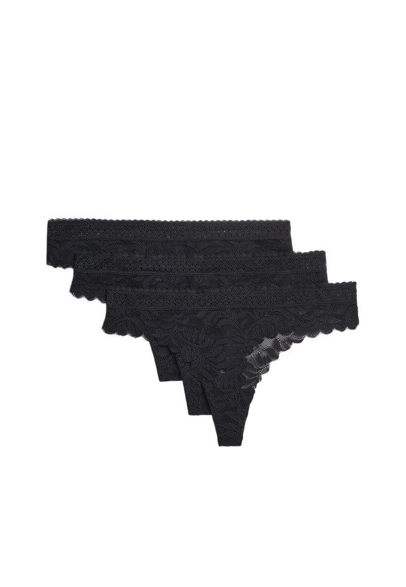 Marks & Spencer 3PACK FLEXIFIT - String - black/noir - ZALANDO.FR