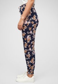 Cloud 5ive MIT BÜNDCHEN 2-POCKETS ROSEN PRINT - Joggebukse - navy