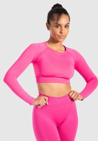 Smilodox CROP LONGSLEEVE MAYSA - Langarmshirt - pink