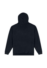 Hooded sweatshirt van stevig zwart stof, met een relaxte pasvorm, lange mouwen, ribgebreide manchetten en zoom, met een gecentreerde naad op de rug.