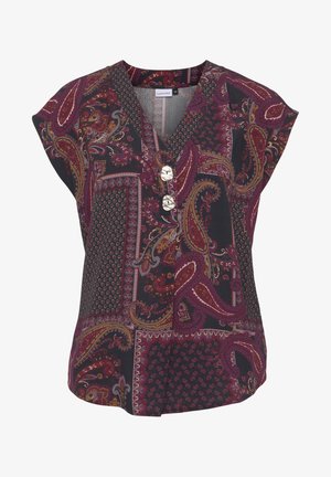 LASCANA, SCHLUPF - Bluse - schwarz rot bedruckt