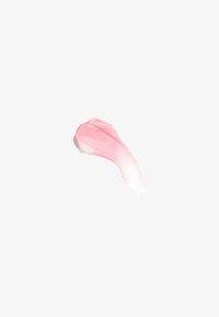Una liscia smaltatura di crema rosa e bianca con una consistenza lucida su uno sfondo bianco semplice.