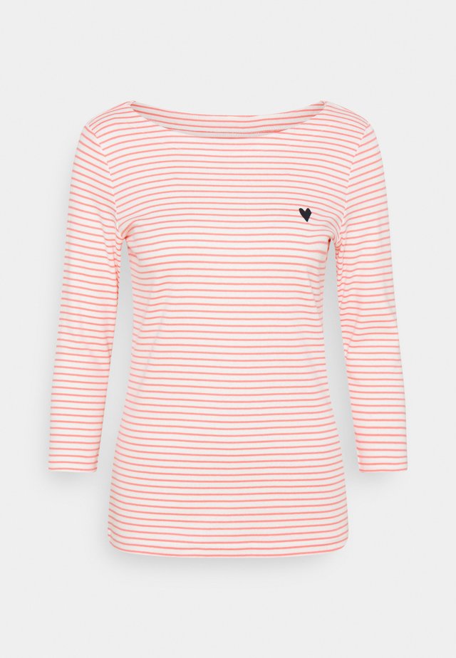 STRIPE BOAT NECK - Langarmshirt - white peach