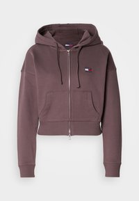 ZIP THRU HOODIE - Športna jopa s kapuco na zadrgo - black walnut