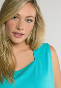 Ulla Popken LONG  CARREE-AUSSCHNITT ÄRMELLOS - Top - tiefes aqua
