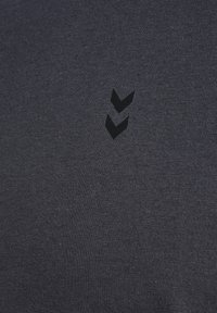 Mörkgrå bomullströja med en mjuk textur och en svart chevronlogotyp på bröstet, centrerad mot vänster.