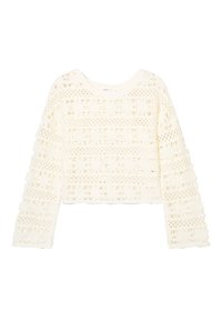 LOCHMUSTER IM HÄKELLOOK - Strickpullover - ecru
