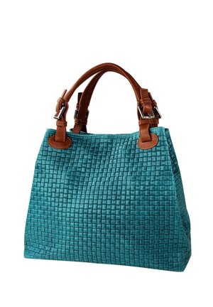 MUSTER - Handbag - türkis braun