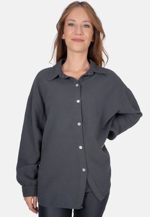 SASHA MUSSELIN OVERSIZED - Button-down blouse - anthrazit