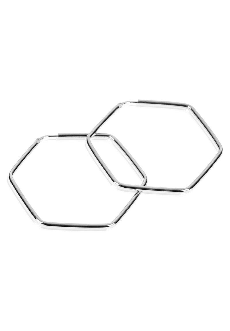 modabilé HEXAGON CREOLEN 50MM SECHSECK - Ohrringe - silberfarben 