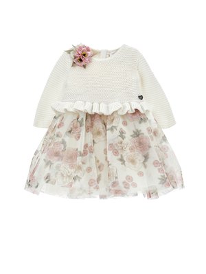 ABITO IN MAGLIA FIORI - Dienas kleita - beige/rosa antico