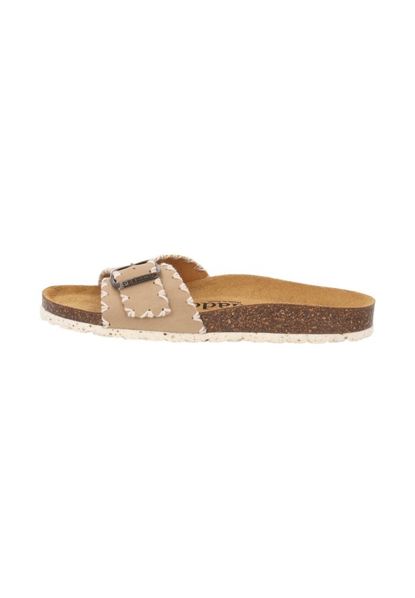 MALTA STITCH - Pantolette flach - beige